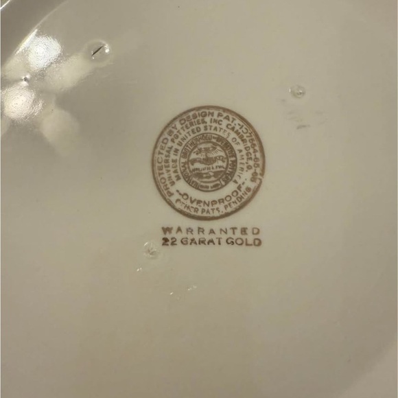 Vintage rare Cambridge lidded Dutch windmill casserole dish gold rimmed - Picture 4 of 4